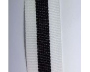 Fita 100% Poliéster - Ref. ANT - 25 mm - Branco / Preto - 100 mts - PROMOCIONAL